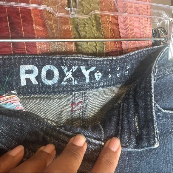 Roxy 3 Button Fly  Denim Micro Mini Skirt Size 7 - Picture 3 of 6